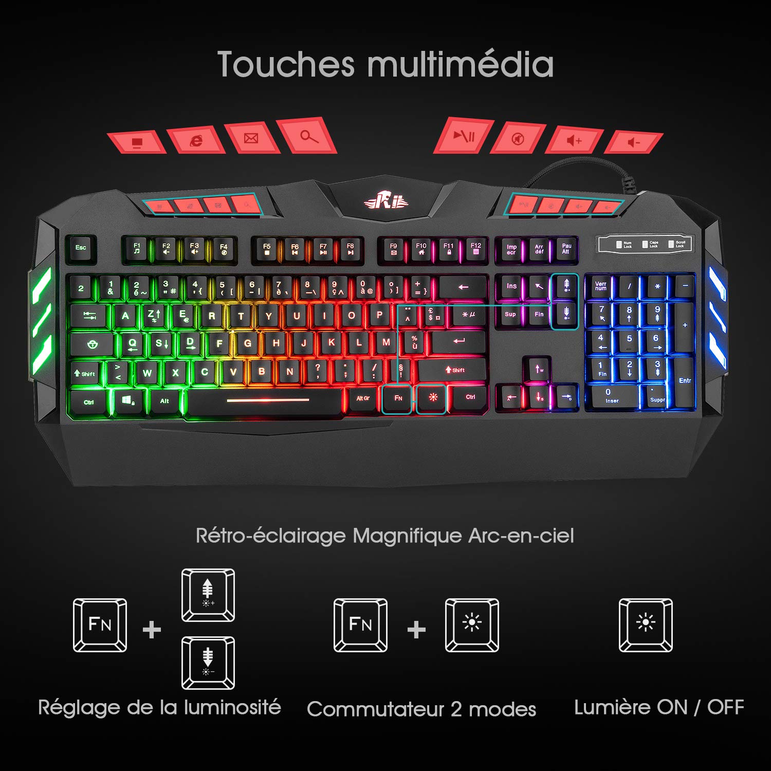 CLAVIER-SOURIS Rii RK900+